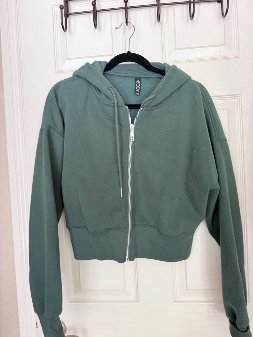 CottonON Cropped Zip Hoodie Jacket in Green